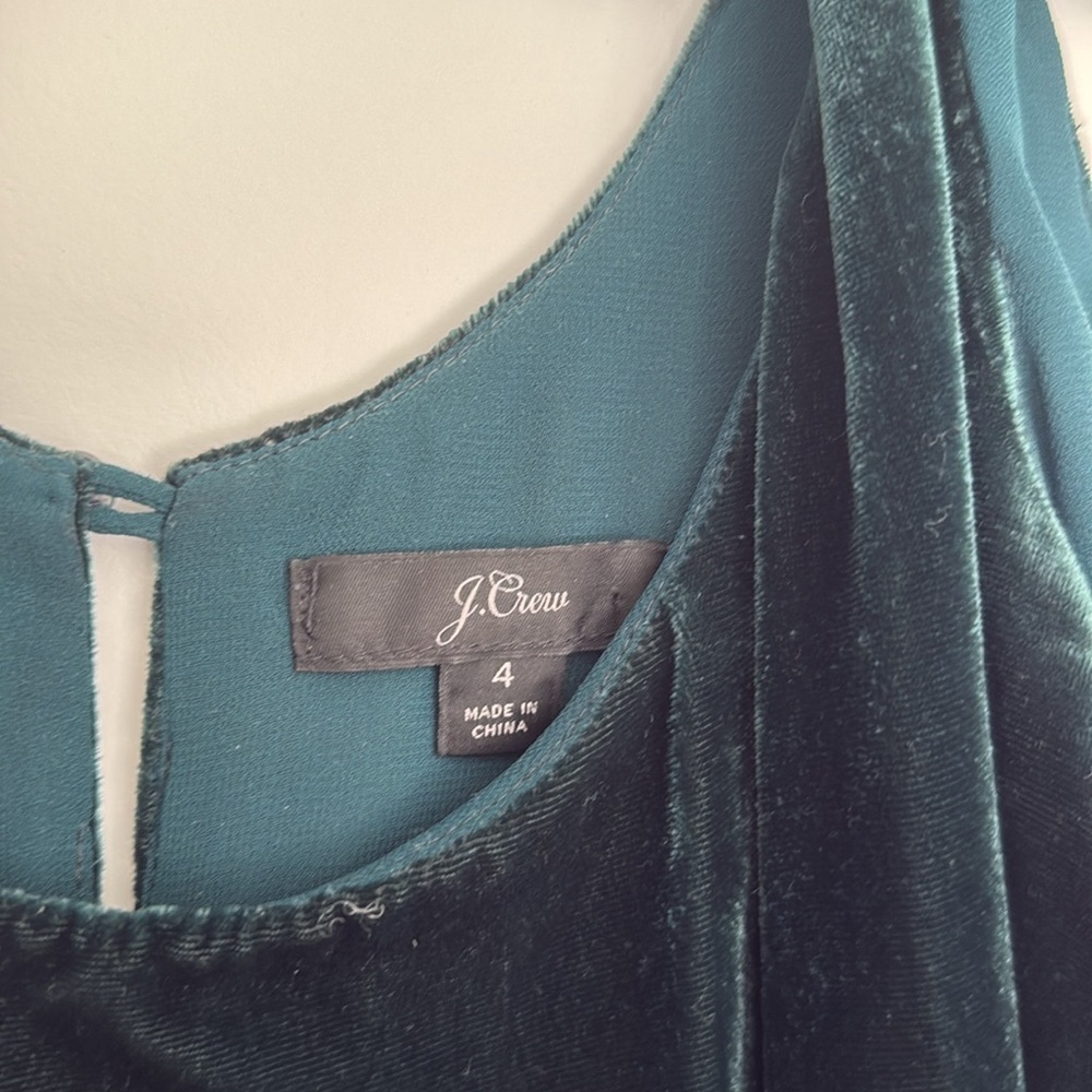 J. Crew green velvet tank top​​​​​ - Picture 2 of 3
